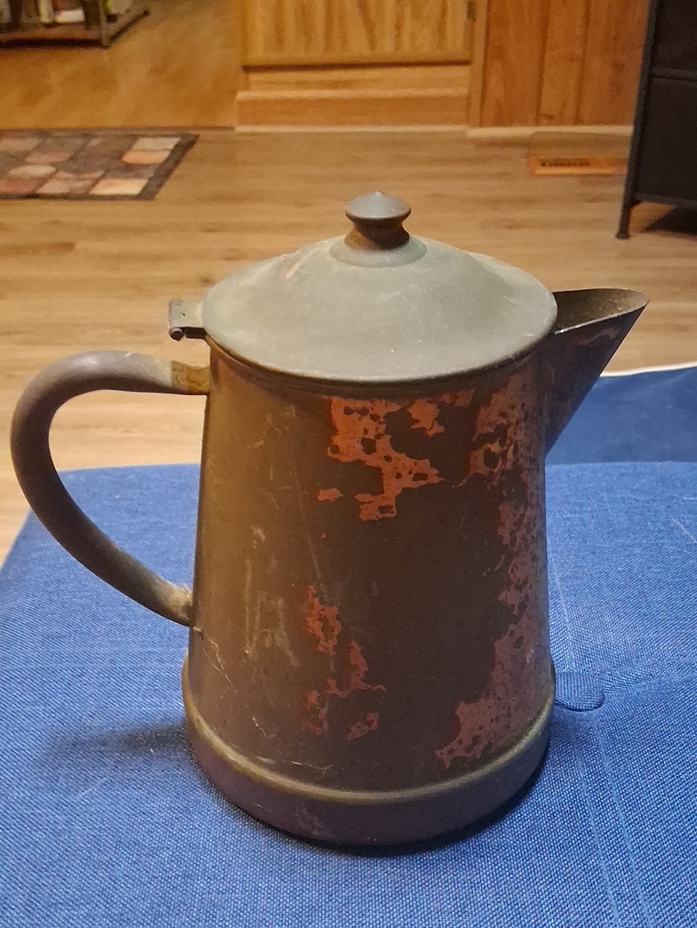 Antique (1860' 1880's) Copper Metal Pitcher - Rustic Home Art Accent